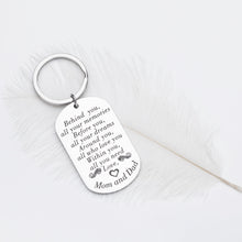 Load image into Gallery viewer, New Journey Keychain Inspirational Gifts for Him Her Teens Students from College High School Keyring for Daughter Son Behind You All Your Memories Mom Dad