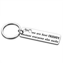 Load image into Gallery viewer, Funny Friend Gifts Keychain for Best Friend BFF Birthday Christmas Graduation Friendship Gifts for Sisters Brothers Besties Go Away Long Distance Wedding Present for Women Coworker Keepsake