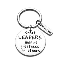 Load image into Gallery viewer, Leader Appreciation Keychain for Men Women Boss Lady Boss Day Birthday Gifts for Supervisor Team Manager Mentor PM Thank You Retirement Leaving Farewell Presents for Coworker Colleague Friend