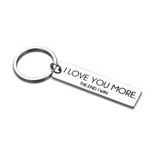 Load image into Gallery viewer, Husband Wife Keychain Gifts I Love You More Birthday Valentine Day for Boyfriend Girlfriend Wedding Stocking Stuffer Key Chain for Couple Fiance Wifey Hubby from Him Her Anniversary Jewelry