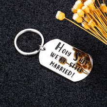 Load image into Gallery viewer, Funny Couple Anniversary Keychains for Husband Wife Birthday Valentine Day Wedding GITS for Men Women Hubby Wifey Marriage Gag Present for Him Her Stocking Stuffer Jewelry Key Chain
