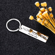 Load image into Gallery viewer, Husband Wife Keychain Gifts I Love You More Birthday Valentine Day for Boyfriend Girlfriend Wedding Stocking Stuffer Key Chain for Couple Fiance Wifey Hubby from Him Her Anniversary Jewelry