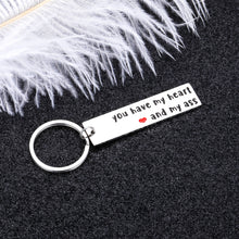 Load image into Gallery viewer, Funny Valentine Keychain for Boyfriend Girlfriend Birthday Anniversary Gifts for Husband Wife Men Women You Have My Heart Wedding Key Chain for Fiance Groom Hilarious Couple Present Jewelry