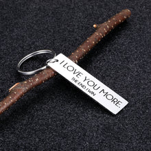 Load image into Gallery viewer, Husband Wife Keychain Gifts I Love You More Birthday Valentine Day for Boyfriend Girlfriend Wedding Stocking Stuffer Key Chain for Couple Fiance Wifey Hubby from Him Her Anniversary Jewelry