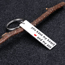 Load image into Gallery viewer, Funny Valentine Keychain for Boyfriend Girlfriend Birthday Anniversary Gifts for Husband Wife Men Women You Have My Heart Wedding Key Chain for Fiance Groom Hilarious Couple Present Jewelry