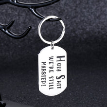 Load image into Gallery viewer, Funny Couple Anniversary Keychains for Husband Wife Birthday Valentine Day Wedding GITS for Men Women Hubby Wifey Marriage Gag Present for Him Her Stocking Stuffer Jewelry Key Chain