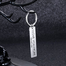 Load image into Gallery viewer, Husband Wife Keychain Gifts I Love You More Birthday Valentine Day for Boyfriend Girlfriend Wedding Stocking Stuffer Key Chain for Couple Fiance Wifey Hubby from Him Her Anniversary Jewelry