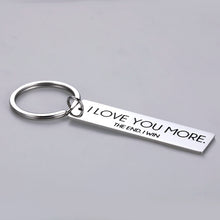 Load image into Gallery viewer, Husband Wife Keychain Gifts I Love You More Birthday Valentine Day for Boyfriend Girlfriend Wedding Stocking Stuffer Key Chain for Couple Fiance Wifey Hubby from Him Her Anniversary Jewelry