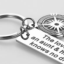 Load image into Gallery viewer, Aunt Gifts Keychain for Auntie from Nephew Birthday Christmas Long Distance the Love Between An Aunt And Her Nephew Knows No Distance Keyring Pendant