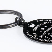 Load image into Gallery viewer, to My Granddaughter Gifts Keychain Inspirational Granddaughter Birthday Graduation Christmas from Grandma Grandpa to Girls Teenage Kids New Year Valentines Day Stocking Stuffer Present for Her