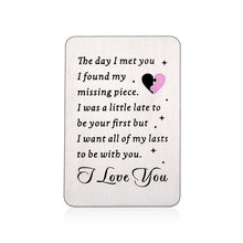 Load image into Gallery viewer, Anniversary GITS for Husband Wife I Love You Wallet Insert Card Gift for Him Her Valentine’s Day Birthday Engagement Metal Wallet Card for Boyfriend Girlfriend Christmas Wedding for Fiance