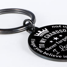 Load image into Gallery viewer, Grandson Gifts Keychain from Grandpa Grandma Graduation Birthday Christmas Inspirational Gift for Teen Boys Kids Men New Driver from Grandparents Stocking Stuffer for Him