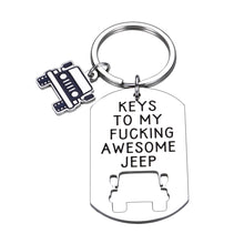 Load image into Gallery viewer, Aizza Jeep Gifts Keychain for Jeep Lover Women Men Keys to My Awesome Jeep Jeepsy Soul for Jeep Owner Jeep Hand Wrangler New Car Gift for Him Her