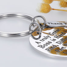 Load image into Gallery viewer, Boss Mentor Appreciation Keychain for Supervisor Leader Coworker A Truly Great Boss is Hard to Find Boss’s Day Leaving Boss Lady Retirement Thank You Birthday Stocking Stuffer
