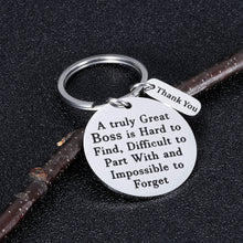 Load image into Gallery viewer, Boss Mentor Appreciation Keychain for Supervisor Leader Coworker A Truly Great Boss is Hard to Find Boss’s Day Leaving Boss Lady Retirement Thank You Birthday Stocking Stuffer
