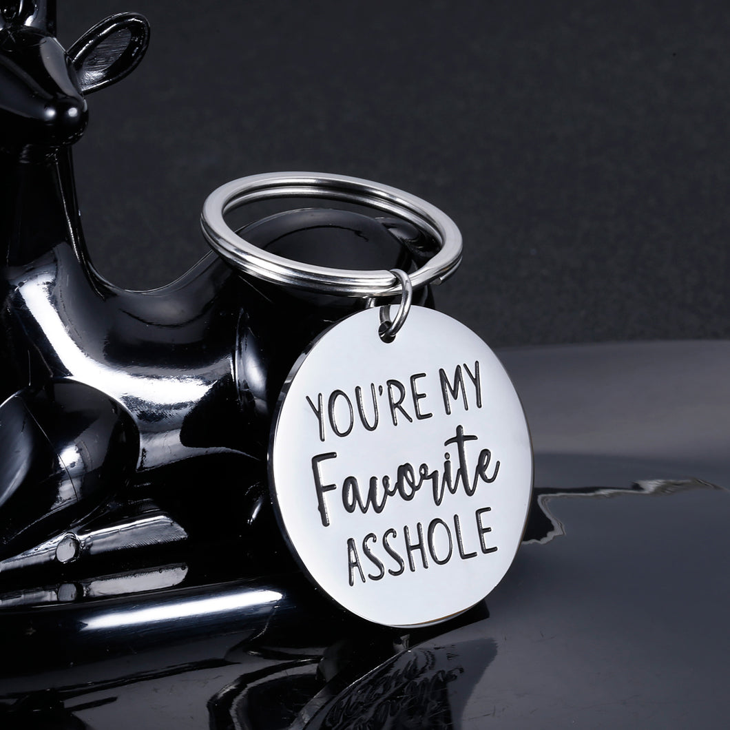 You’re My Favorite Asshle Funny Boyfriend Gifts Keychain Husband Couple Gift from Wife Girlfriend Valentines Day Anniversary Birthday Wedding Christmas Present from Wifey Hubby for Men Him