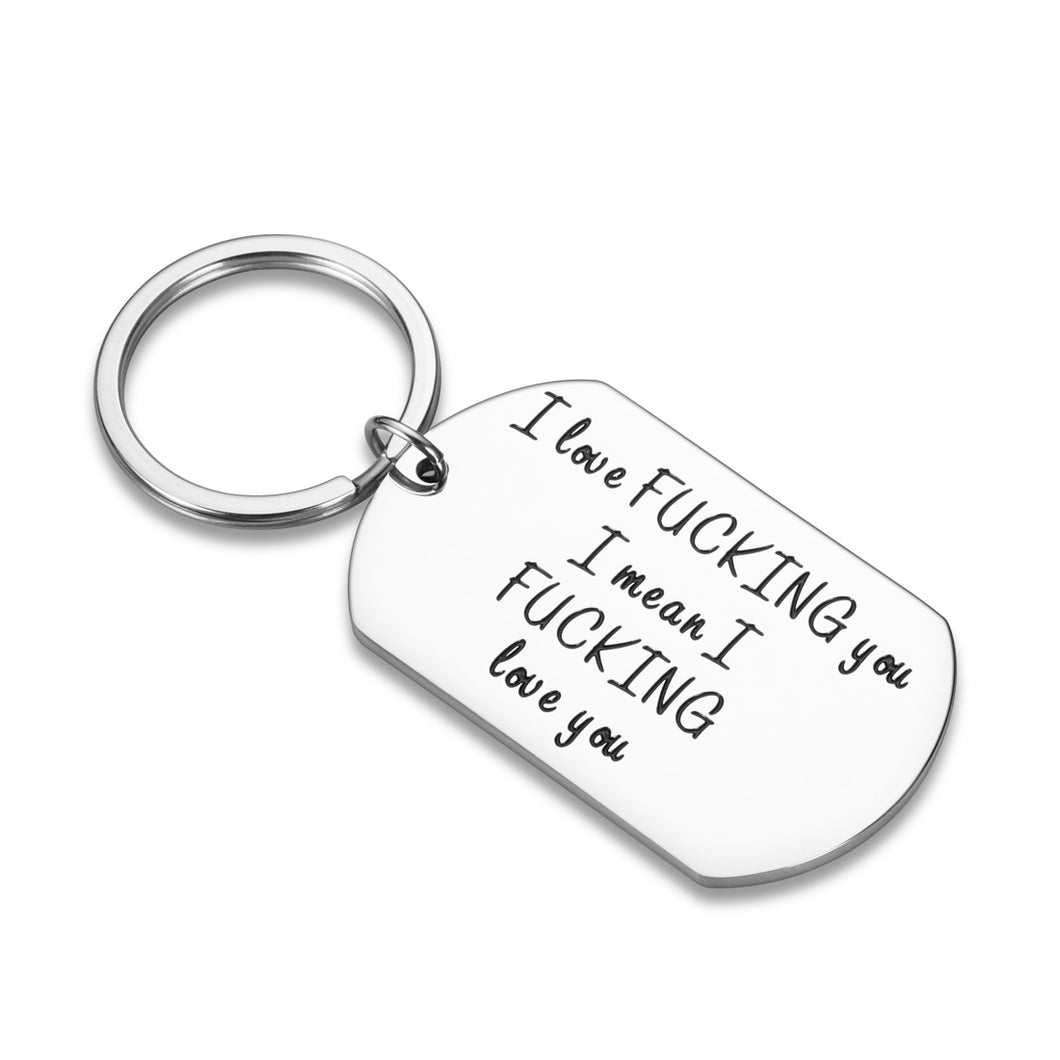 Funny Couple Keychain for Girlfriend Boyfriend Wife Husband Gifts I Love You Valentine’s Day Birthday Anniversary Christmas Wedding Gift for Him Her Key Ring Tag Charm Pendant Jewelry