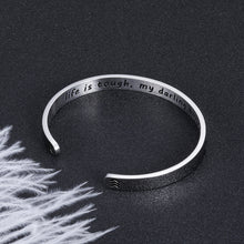 Load image into Gallery viewer, Inspirational Cuff Bracelet Bangle Gift for Women Sister Best Friends Birthday Christmas Recovery Present Life is Tough My Darling But So are You Jewelry Gift for Her Teen Girls
