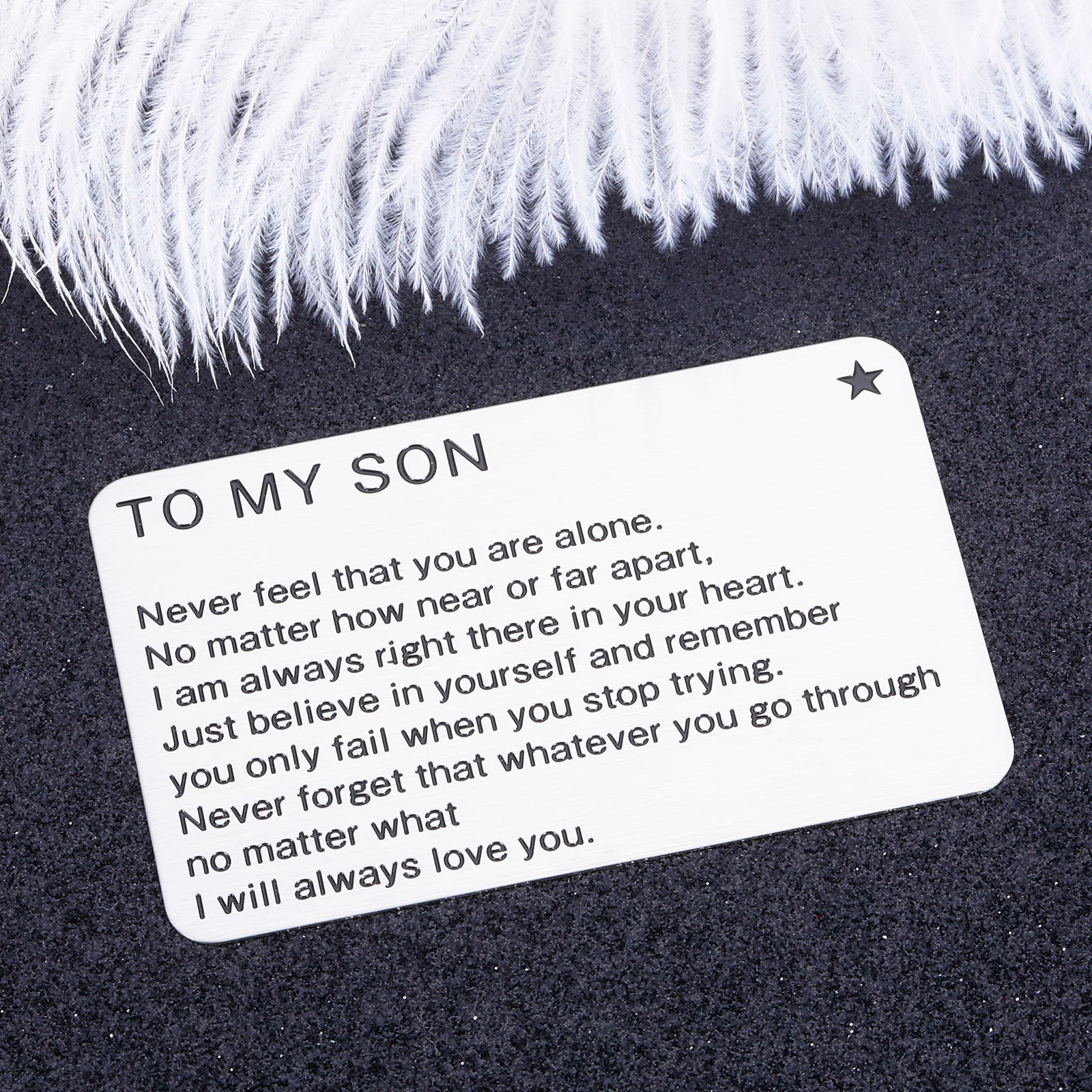 To My Son Wallet Card - Engraved Aluminum Inspirational Message, Gift For Graduation Or Birthday - View #3