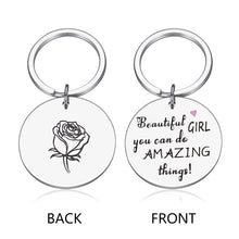 Load image into Gallery viewer, Inspirational Gifts Keychain for Women Daughter Birthday Graduation Encouragement Key Chain for Daughter Best Friends Sisters Beautiful Girl You Can Do Amazing Things Dog Tag for Niece Her Teenage
