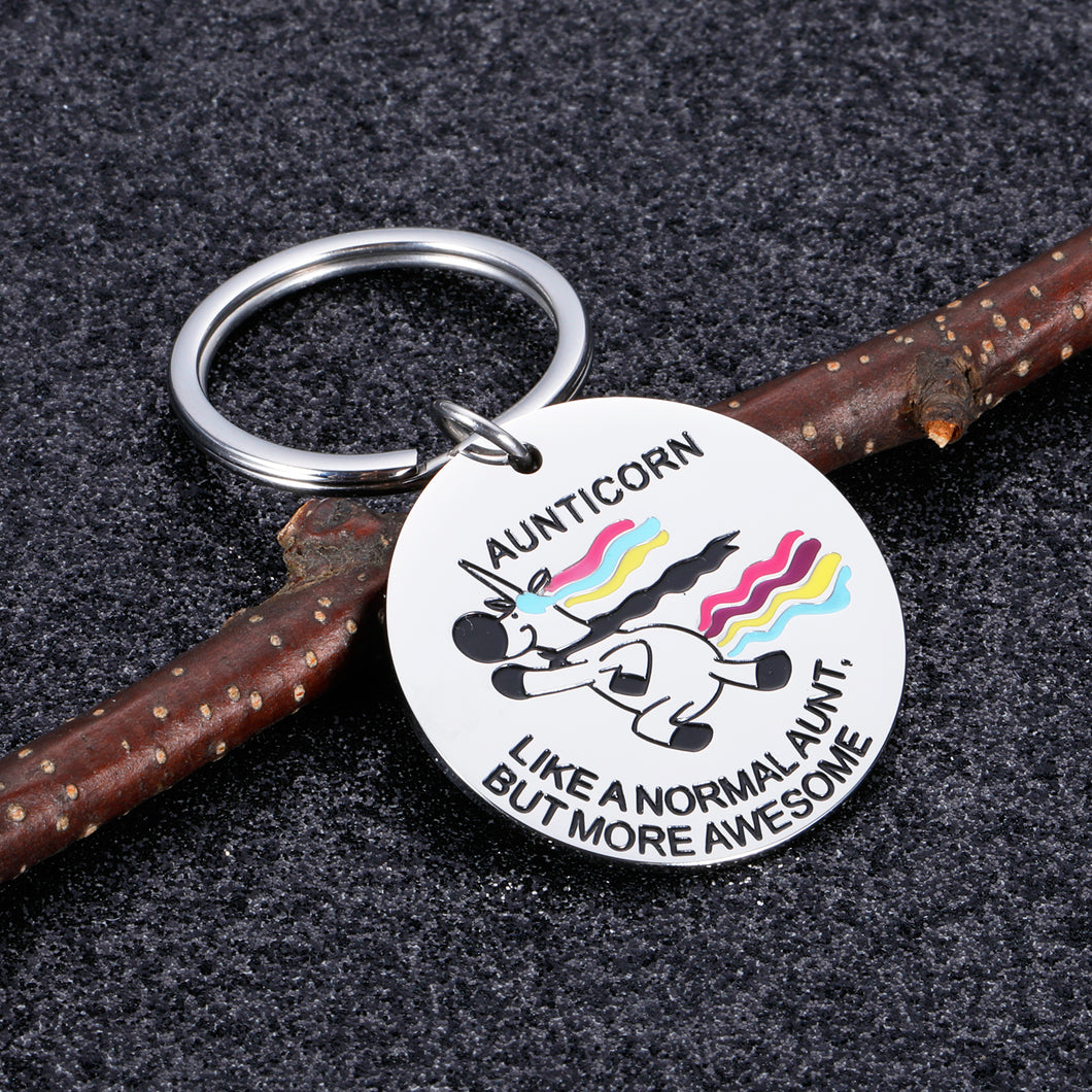 Funny Aunt Gifts Keychain from Niece Nephew Unicorn Aunt Birthday Mothers Day Christmas Gifts for Auntie Aunticorn More Awesome Keychain Appreciation Gift for Her Women Aunt Keepsake Jewelry