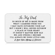 Load image into Gallery viewer, Fathers Day Gifts Wallet Card for Dad from Daughter Engraved Wallet Insert Birthday Wedding Valentine Gift for Father Daddy Stepdad Christmas Metal Wallet Insert Decor for Husband Men from Girl Kids
