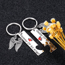 Load image into Gallery viewer, Aizza Miscarriage Sympathy Gifts Keychain Loss Memorial Mommy Daddy of an Angel Wing Keepsake Set of 2 Loss of Baby Child Infant Remembrance Key Chain Gift Jewelry

