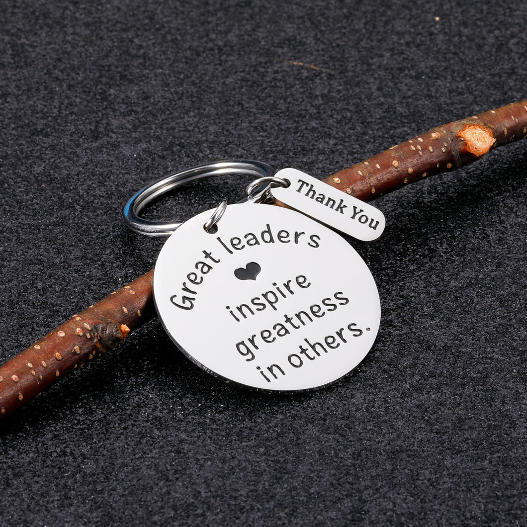Leader Appreciation Gift Keychain for Men Women Boss Lady Boss Day Birthday Gifts for Supervisor Team Leader Manager Mentor Thank You Retirement Leaving Farewell Gifts for Coworker Colleague Friend