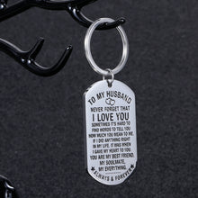 Load image into Gallery viewer, Anniversary Husband Gifts Keychain from Wife Birthday Valentine’s Day Gift for Fiance Bridegroom Hubby My Soulmate My Everything I Love You Wedding Couple Keyring Pendant for Him Men

