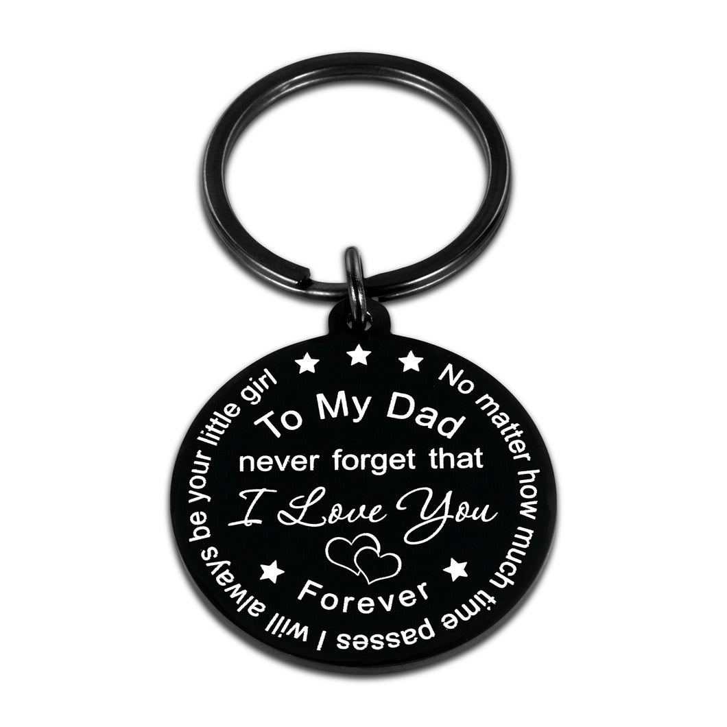 Fathers Day Keychain from Daughter for Dad Gifts Valentine Birthday Gift for Daddy Father Stepdad to Be Christmas Wedding Anniversary Keyring Present for Papa Husband Men Him Stocking Stuffer Keepsake