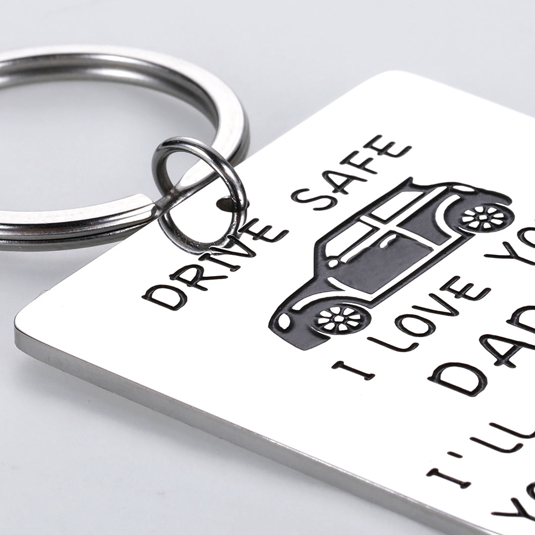 Dad Gifts Keychain Drive Safe Fathers Day Birthday Gift for Driver Father I’ll Always Be Your Little Girl Christmas Valentines Day for Daddy New Driver Trucker Gift from Daughter