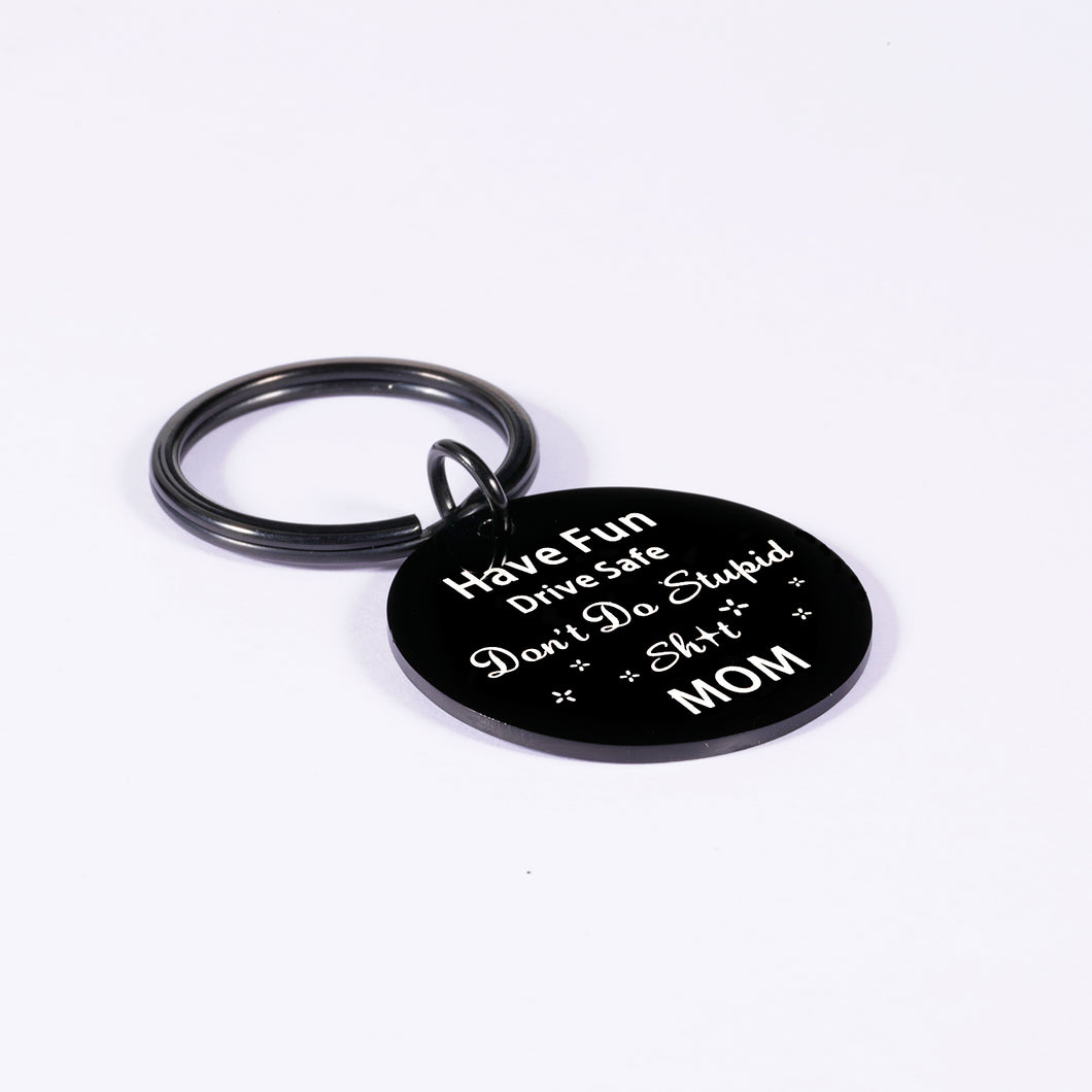 Don't Do Stupid Keychain for Son Daughter Funny Birthday Valentine Graduation Gag Gift for Boys Girls Teenager from Mom 16 Year-Old Going Away for New Driver Humor Christmas Stocking Stuffer for Kid