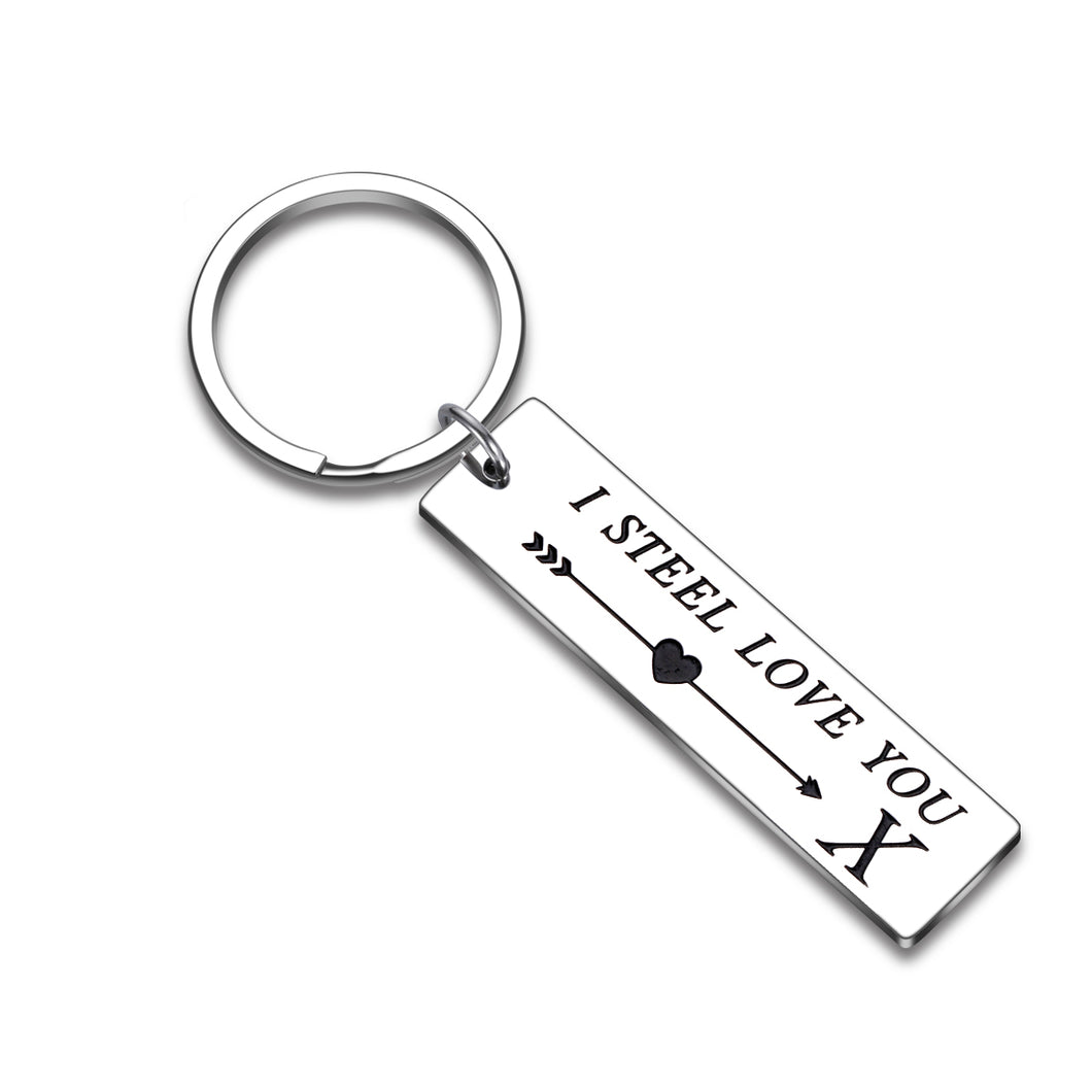 11th Steel Anniversary Keychain Gifts for Him Her Birthday Valentine Christmas Gift for Husband Wife Hubby Wifey Funny Couple Gift for Women Men Girlfriend Boyfriend Lover Stocking Stuffer