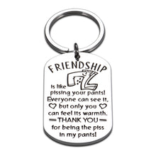 Load image into Gallery viewer, Funny Friendship Gifts Keychain for Best Friend Colleague Coworker Sisters Birthday Christmas Valentine Gifts for Boys Girls Graduation for Women Men Going Away Present for BFF Brother
