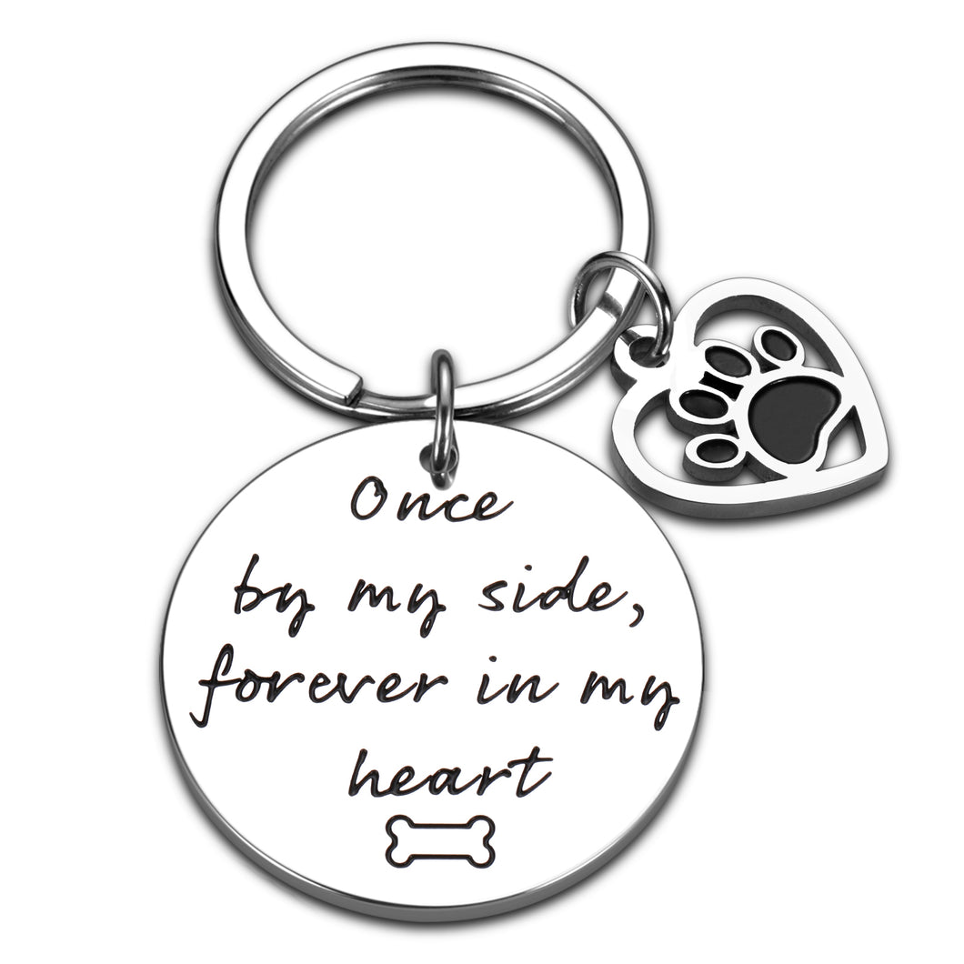 Loss of Pet Dog Cat Memorial Keychain Pet Sympathy Gift for Women Men Pet Lover Dog Cat Bereavement Remembrance Pawprints Gifts for Kids Family Friends Sisters Daughter Son Forever in My Heart