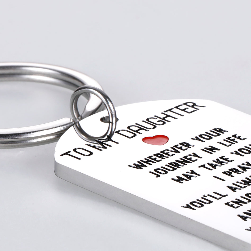 to My Daughter Gift Birthday Keychain from Mom Dad Inspirational Graduation Gift I’m Always Here for You Encouragement New Driver Going Away Key Chain Stocking Stuffer for Teens Girls