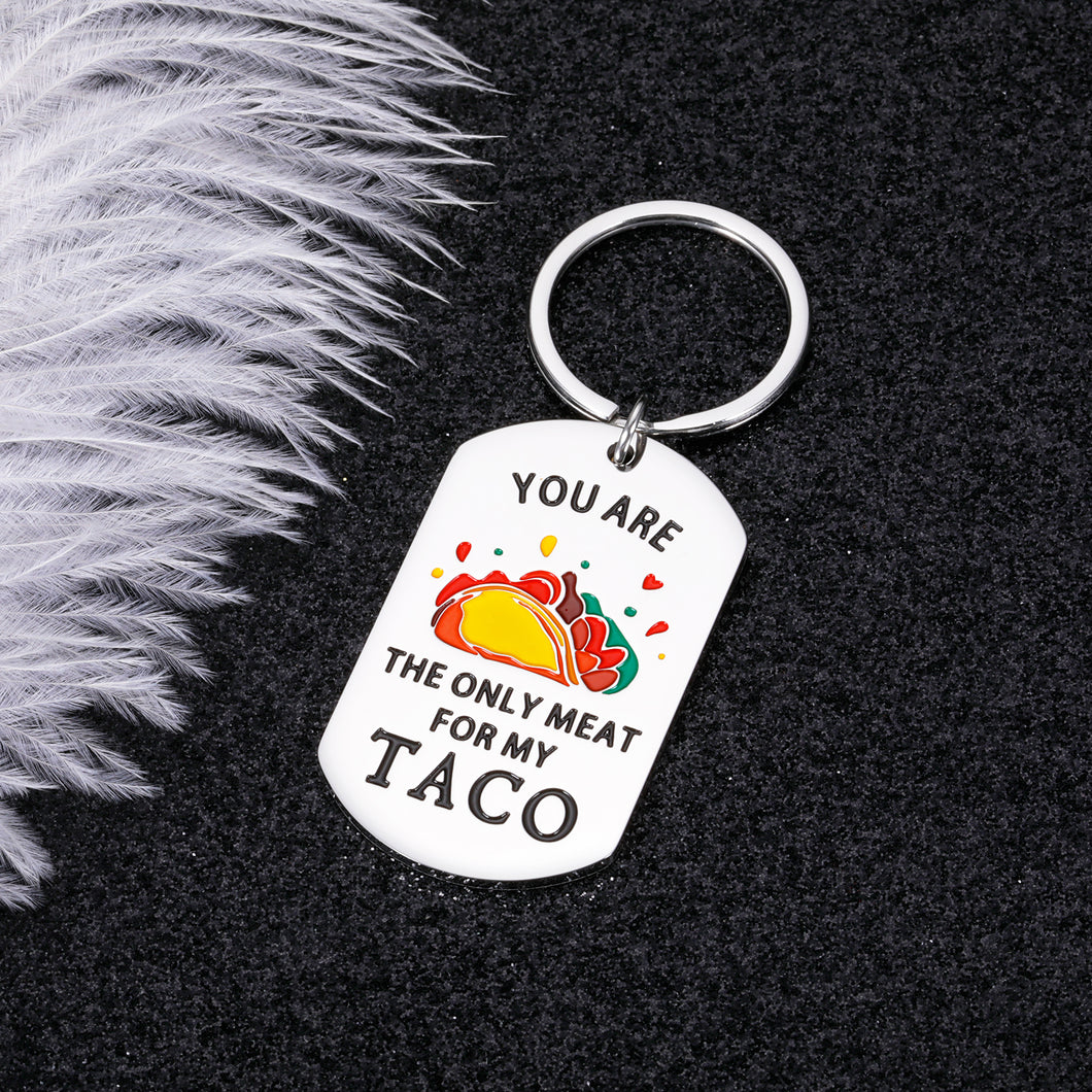 Funny Valentine Husband Gift from Wife Naughty Birthday Anniversary Keychain for Boyfriend Girlfriend Engagement Wedding Christmas Gift for Him Her Fiance Bride Hubby Taco Couple Soulmate Gift