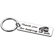 Load image into Gallery viewer, Bus Driver Appreciation Gift Keychain for Men Women School Bus Driver Thank You Keeping Me Safe Bus Key Chain Birthday Christmas Graduation Gifts for Him Her School Driver Retire Gift
