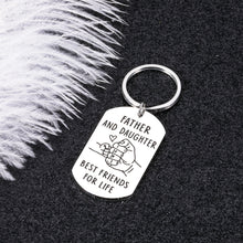Load image into Gallery viewer, Father’s Day Gifts Dad Keychain from Daughter Birthday Christmas Gift for Father Daddy New Dad to Be from Little Baby Girl Kids Thanksgiving Valentine Gift to Papa Father Stepdad from Stepdaughter

