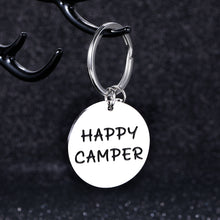 Load image into Gallery viewer, Camper Keychain Gifts for RV Camper Trailer Vacation Happy Camper Gifts for Friends Couples Women Men Camping Lovers Outdoor Present Keepsake Jewelry for Him Her
