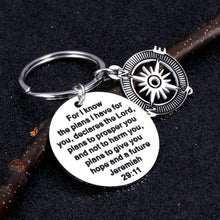 Load image into Gallery viewer, Religious Inspirational Keychain Gifts for Men Women Christian Birthday Graduation for Daughter Son Friends Bible Verse Jeremiah 29:11 Keychain for Godson Goddaughter Baptism Christmas Keyring
