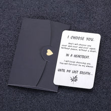 Load image into Gallery viewer, Engraved Couple Wallet Card Valentine Anniversary Gifts for Husband Boyfriend from Wife Girlfriend Birthday Christmas Wedding Engagement Metal Wallet Insert Card for Men Fiance Groom
