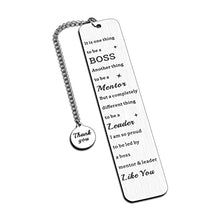 Load image into Gallery viewer, Boss Gift Thank You Gift for Leader Men Women Birthday Christmas Appreciation Gift Bookmark for Boss Lady Supervisor Team Manager Mentor Boss Day Retirement Leaving Farewell Gift for Coworker Friend
