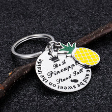Load image into Gallery viewer, Inspirational Pineapple Keychain for Women Men Birthday Graduation Stand Tall Wear A Crown Be Sweet Motivational present for Daughter Teen Girls Graduates Jewelry Pineapple Stocking Stuffer Charm

