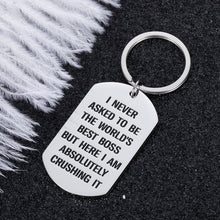 Load image into Gallery viewer, Boss Appreciation Gifts Keychain for Birthday Men Women Leader Thank You Gift asked to Be The World’s Best Boss Mentor Bosses Day from Coworker Colleague Retirement Leaving Present for supervisor
