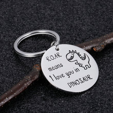 Load image into Gallery viewer, Aizza Dinosaur Gifts Keychain for Daughter Son Birthday Anniversary Gift Roar Means I Love You in Dinosaur Girls Boys Dinosaur Fans Funny Gift Valentines Day Christmas for Boyfriend Girlfriend
