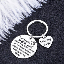 Load image into Gallery viewer, Mommy to Be Gifts Keychain for New Mom Pregnancy Announcement Gift Soon to Be an Incredible Mother Woman First Time Mom Expecting Mother Inspirational Present Baby Announcement Jewelry Keyring for Her
