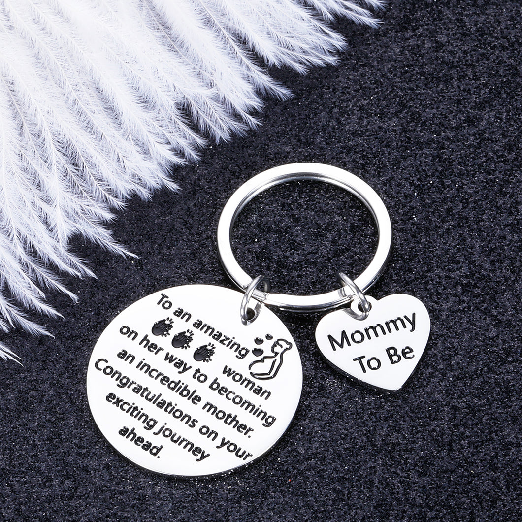 Mommy to Be Gifts Keychain for New Mom Pregnancy Announcement Gift Soon to Be an Incredible Mother Woman First Time Mom Expecting Mother Inspirational Present Baby Announcement Jewelry Keyring for Her