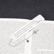Load image into Gallery viewer, Religious Gifts Bookmark for Men Women Inspirational Christian Gifts Cross Bookmark Bible Verse Easter Birthday Graduation Christmas for Him Her Baptism Joshua 1:9 Bookmark for Godson Goddaughter
