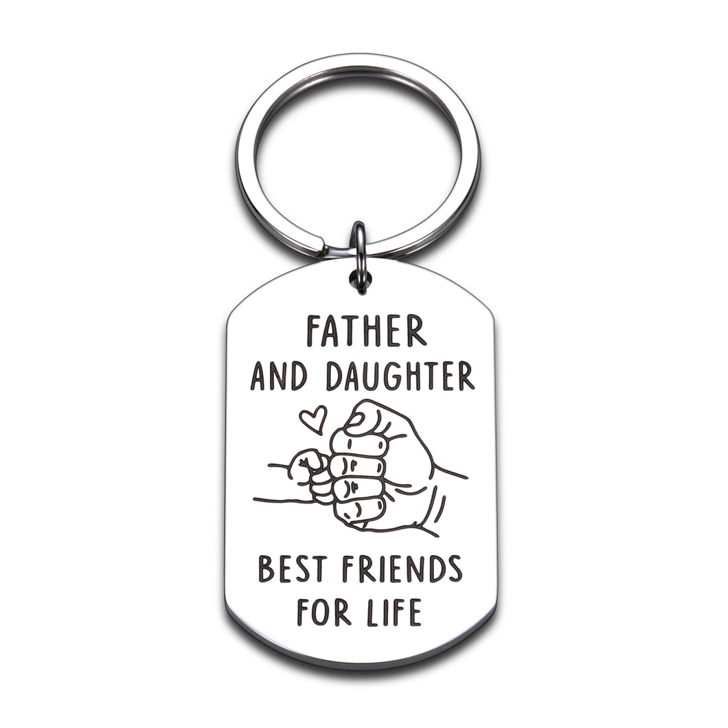 Father’s Day Gifts Dad Keychain from Daughter Birthday Christmas Gift for Father Daddy New Dad to Be from Little Baby Girl Kids Thanksgiving Valentine Gift to Papa Father Stepdad from Stepdaughter